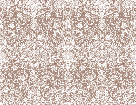 Seamless beige lace background with floral patternのイラスト素材