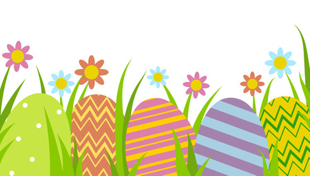 Eggs with flowers vector illustrationのイラスト素材