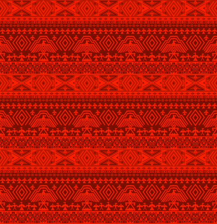 Tribal ethno seamless background with geometric patternのイラスト素材