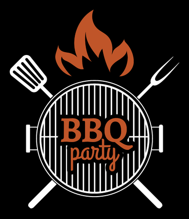 Barbecue Party labelのイラスト素材