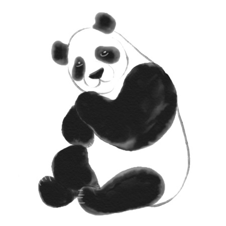 Watercolor pandaの写真素材