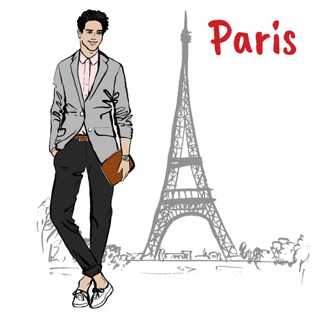 man in Parisのイラスト素材