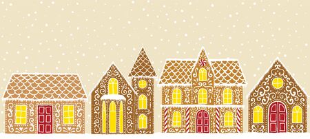 gingerbread house cardのイラスト素材