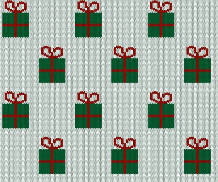 knitted green patternのイラスト素材