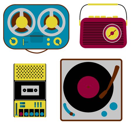 Vintage electronicsのイラスト素材