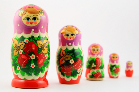 nested doll wooden toyの写真素材