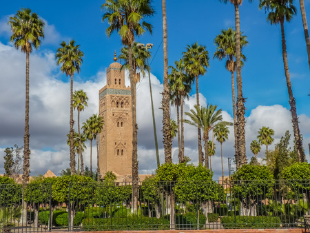 Koutoubia Mosque in Marrakesh Morocco, also known as Mosque of the Booksellersの写真素材
