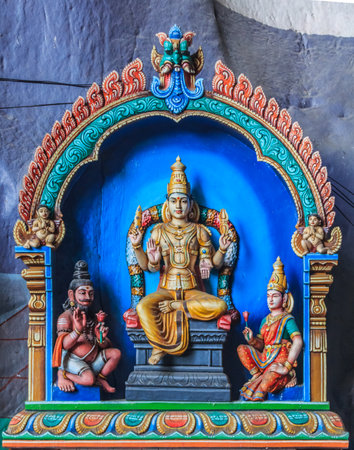 Kuala Lumpur, Malaysia - August 16, 2013: Hidnu altar at the Batu Caves templeのeditorial素材