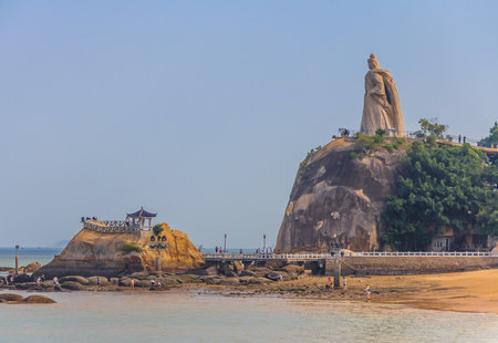 Statue of Zheng Chenggong, Koxinga in Gulangyu island in Chinaのeditorial素材