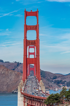 Golden Gate bridge on a clear day in San Francisco, USAの写真素材