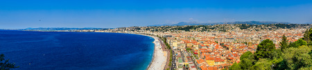 View of Nice cityscape onto the Old Town, Vieille Ville in Nice, French Riviera on the Mediterranean Sea, Cote d'Azur, Franceの写真素材