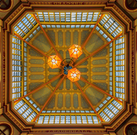 London, United Kingdom - January 14,2018: The famous Leadenhall market, one of the oldest markets in London, dates back to the 14th centuryのeditorial素材