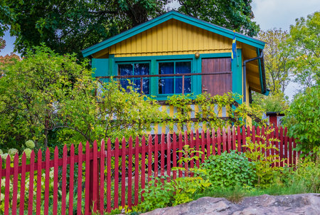 Traditional swedish old house in the heart of Stockholm, Swedenのeditorial素材