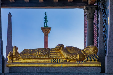 Tomb of Birger Jarl or Birger Magnusson, Jarl or Duke of Sweden, who founded Stockholm in the 13th century at Stadshuset, City Hall, in Kungsholmen island Stockholm, Swedenのeditorial素材