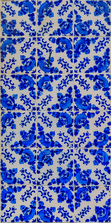 Traditional ornate portuguese azulejo tiles