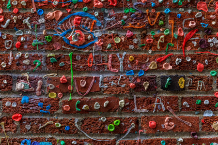Market Theater Gum Wall in Pike Market in downtown Seattleのeditorial素材