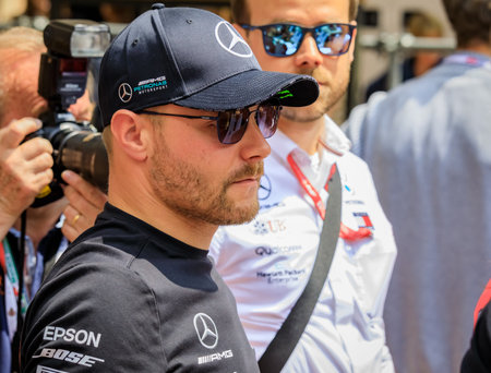 Monte Carlo, Monaco - May 24, 2019: Mercedes Petronas Formula One racing driver Valtteri Bottas at the F1 Grand Prix race fan eventのeditorial素材