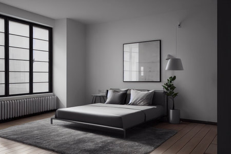 Interior design of a modern bedroom, generative aiの素材