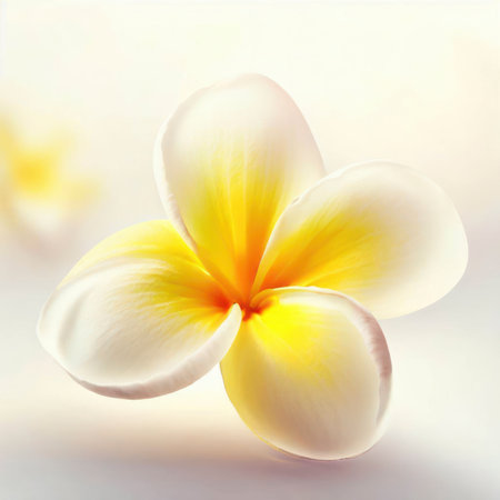 Beautiful frangipani blossom, nature concept, Valentine's Day, Easter, Birthday, Women's Day, Mother's Day, generative aiの素材
