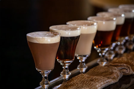 San Francisco, USA - March 25, 2024: Irish Coffee drinks made at the famous Buena Vista cafe near...