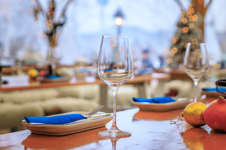 Rustic winter wonderland: wooden tables, cozy fur throws, Christmas trees and festive touches await...