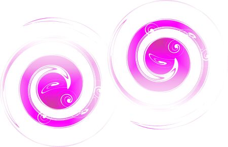 Two purple circle on a white backgroundの写真素材