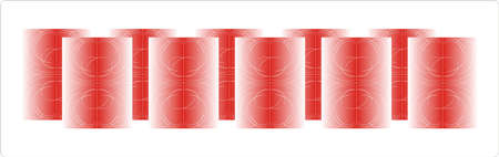 Many glasses of red with a pattern on a white backgroundの写真素材