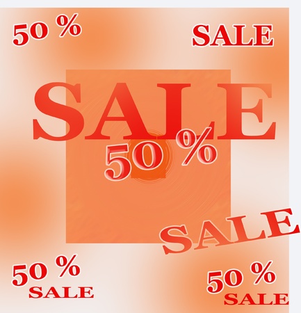 Sale 50 percent in the red and orange colorsの写真素材