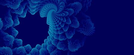Abstract coral grotto with copy space. Blue fractalの写真素材