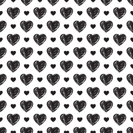 Monochrome hearts seamless pattern. Marriage design. Love concept. Neutral backdrop to print on...
