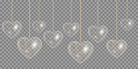 Heart of gold effect on a transparent backgroundのイラスト素材