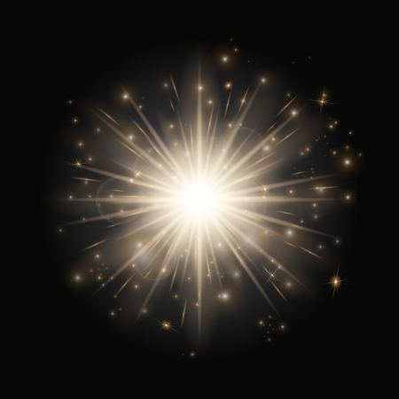 Explosion background with christmas lights. Twinkle little star on a black backdrop.のイラスト素材