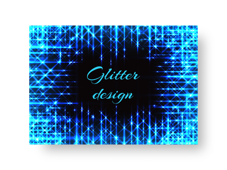 Festive cover of leaflets with rays of blue light on a black background for Christmas decorationのイラスト素材
