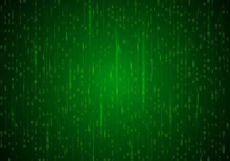Bright neon green background digital codes.のイラスト素材