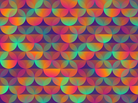 Colorful rainbow background with bright circles and multi-colored gradient. Vector illustration with seamless textureのイラスト素材
