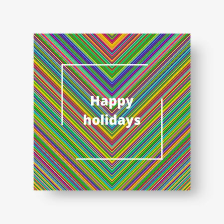 Colorful square cover with bright multi-colored stripes. Vector illustration
のイラスト素材