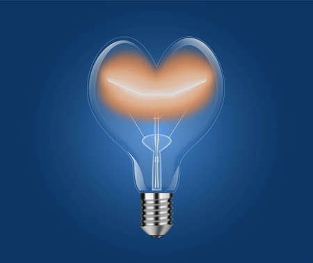 Lamp in the shape of a heartの写真素材