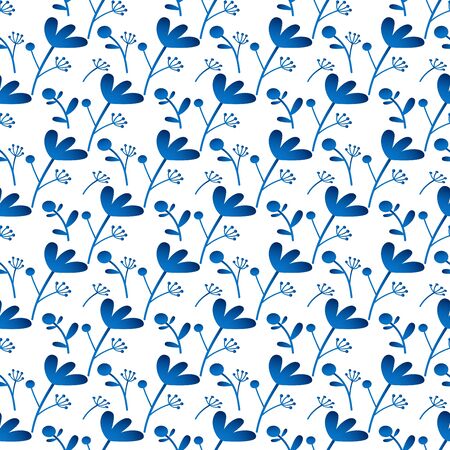 Seamless floral pattern with blue stylized flowers. Vectorのイラスト素材