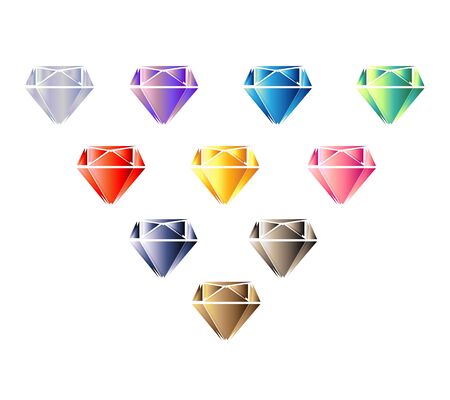 Diamonds set of various colorsのイラスト素材