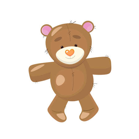 Cute plush teddy bear toy.のイラスト素材