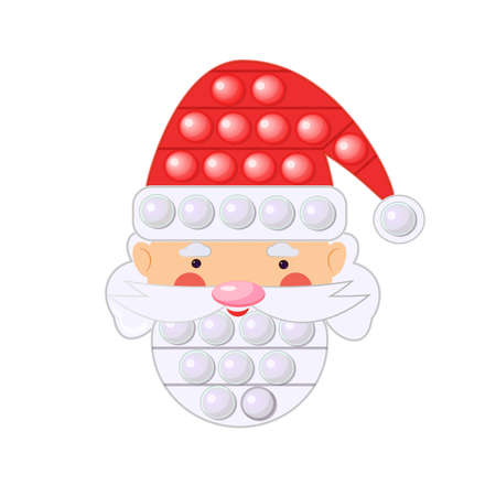 Pop it fidget Santa Claus head wearing red cap.のイラスト素材