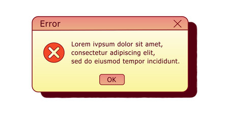 Error dialog box. Retro PC user interface aestetic.のイラスト素材