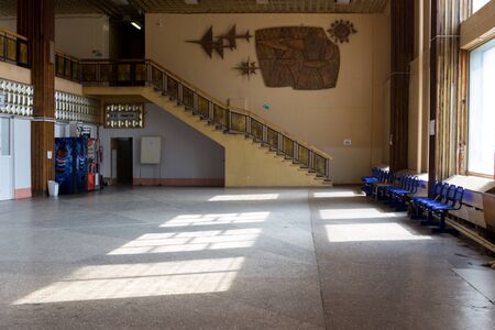 Inside interior of airport, Uchta, Russia, 19.07.2016
