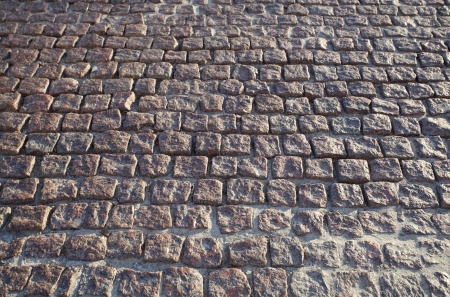 Granite cobblestoned pavement background の写真素材