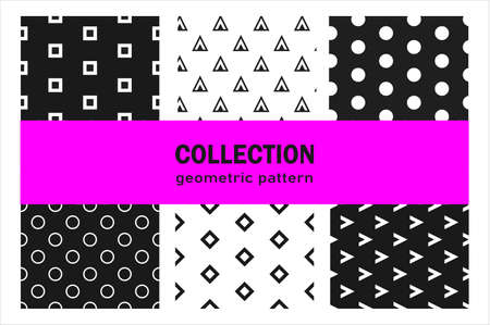 Collection of seamless geometric patterns.のイラスト素材
