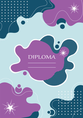 The vector template of a kids diploma for preschool, school, or play studio.のイラスト素材
