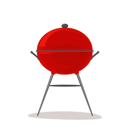 BBQ and grill. Indoor concept for picnic and outdoor cooking. closed barbecue. Vector illustration isolated on white background. Vector illustrationのイラスト素材