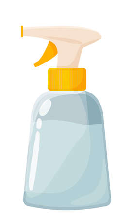 Plant sprayer, home plant care. Isolated on a white background. Interior items, vector flat style illustration.のイラスト素材