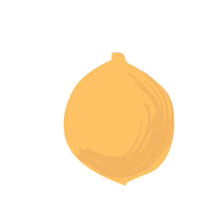 Minimalist yellow lemon illustration with soft texture and rounded shape, isolated on white background for summer or food themed design. Vector illustrationのイラスト素材