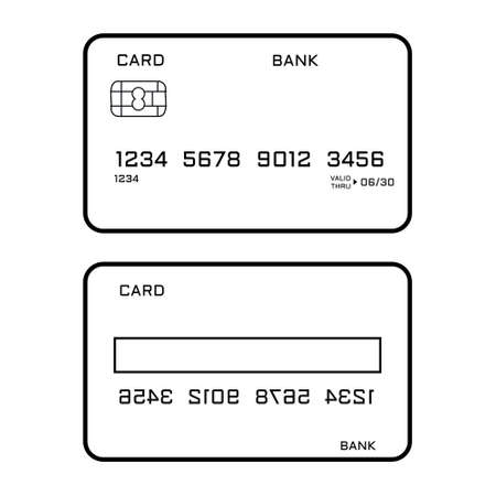 Credit card vector icons set isolated on white background.card icon or logo isolated sign symbol vector illustration - high quality black style vector iconsのイラスト素材